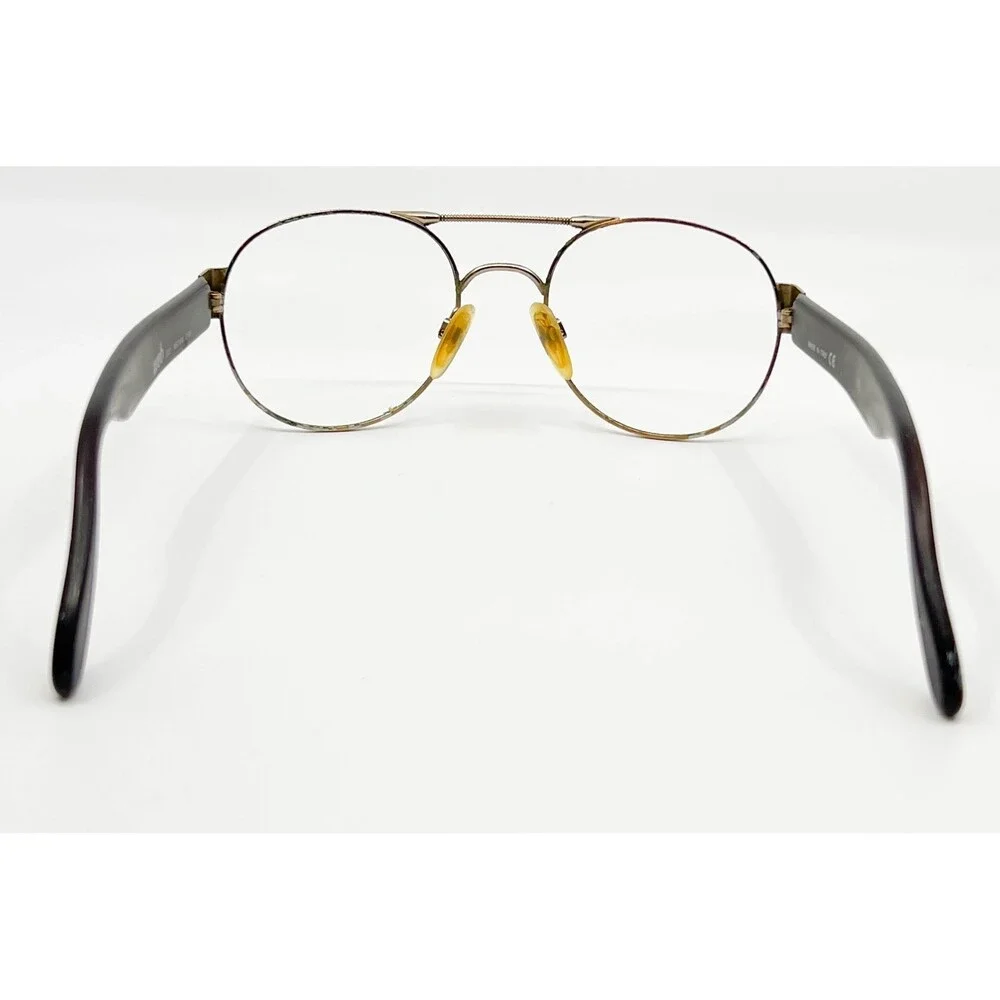 Web Eyeglasses Mens Gold Brown Fair 2003 Aviator Double Bridge Italy Medium